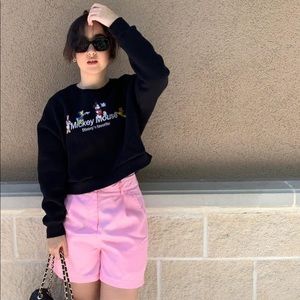 𝗡𝗪𝗧 𝗭𝗮𝗿𝗮 • Disney Mickey & Friends Cropped Sweatshirt Embroidered Black S
